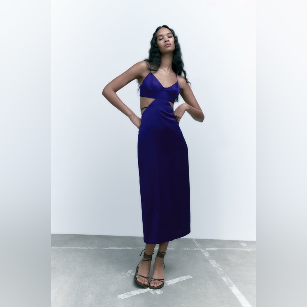 ZARA Midi Satin Dress